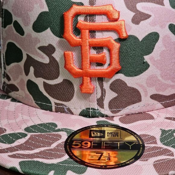 New Era San Francisco Giants Duck Camo 59Fifty Fitted Hat 2010 World Serie 7 1/4 - Picture 7 of 14